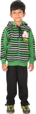 

Shaun V-neck Striped Boys Pullover, Green