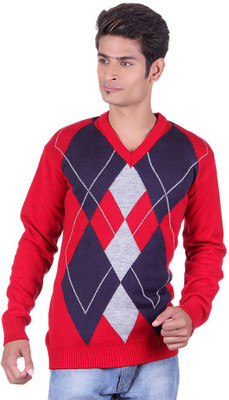 

Black Velly V-neck Woven Men Pullover, Grey;maroon;navy