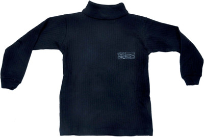 

Hey Baby Turtle Neck Striped Baby Boys & Baby Girls Pullover, Black