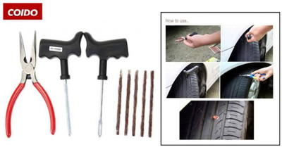 

Coido Coido 6081 with 5 Rubber Strips Tubeless Tyre Puncture Repair Kit