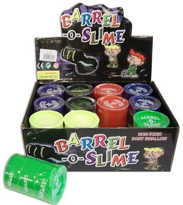 

Gooddeals Barrel-O-Slime 3" set of 6 Red, Yellow, Green, Black, Pink, Purple Putty Toy
