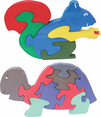 

Enigmatic Woodworks Wooden Jigsaw Puzzle Squirrel + Tortoise(2 Pieces)