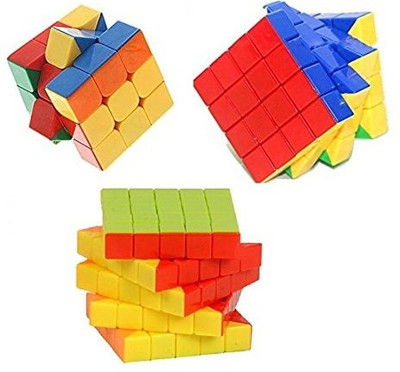 

Mayatra's Combo Of 3x3, 4x4 & 5x5 Stickerless Cube Magic Rubik Puzzle With A Free Cube Bag (3 Pcs)(3 Pieces)