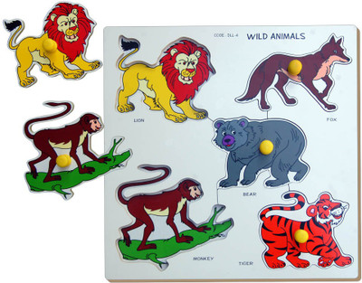 

Tomafo Double Layer Puzzle-Wild Animals With Knob-Large(1 Pieces)