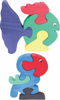 

Enigmatic Woodworks Wooden Jigsaw Puzzle Curvy Fish + Parrot(2 Pieces)