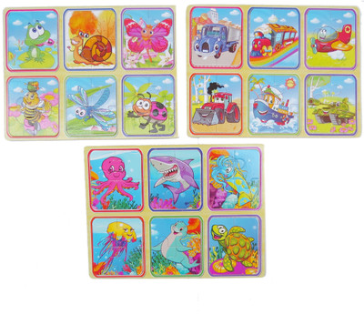 

Hnt Kids toddler jigsaw puzzle set of 3(3 Pieces)