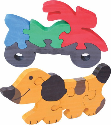 

Enigmatic Woodworks Wooden Jigsaw Puzzle Bike + Dog(2 Pieces)