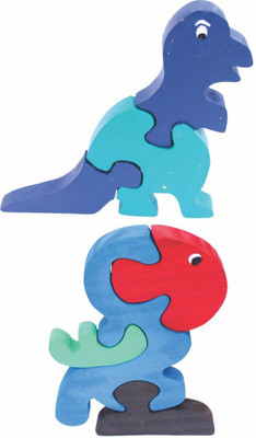 

Enigmatic Woodworks Wooden Jigsaw Puzzle Dinosaur + Parrot(2 Pieces)
