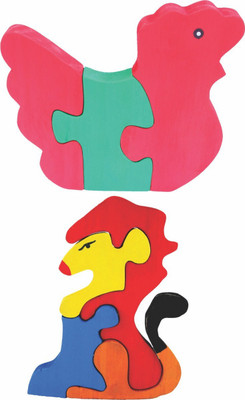 

Enigmatic Woodworks Wooden Jigsaw Puzzle Hen + Lion(2 Pieces)