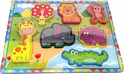 

Mamaboo Wooden Zoo Animals Puzzle(7 Pieces)