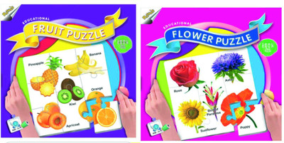 

Ratnas Pack Of 2-Educational Fruit & Flower Puzzle(88 Pieces)
