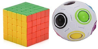 

Mayatra's Combo Of Rubiks Round Goti Cube & Stickerless 5x5 Rubik Speed Cube(2 Pieces)
