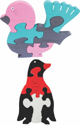 

Enigmatic Woodworks Wooden Jigsaw Puzzle Feather Bird + Penguin(2 Pieces)