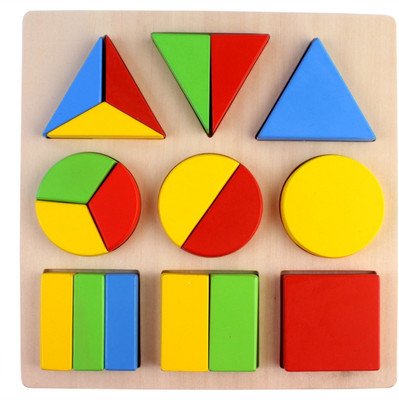 

Pigloo Wooden Geometric Shapes Sorter Blocks Puzzle for Children Ages 3+ Years(9 Pieces)
