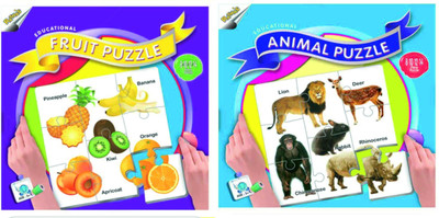 

Ratnas Pack Of 2-Educational Fruit & Animal Puzzle(88 Pieces)