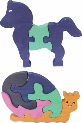 

Enigmatic Woodworks Wooden Jigsaw Puzzle Horse + Smiling Snail(2 Pieces)
