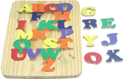 

Enigmatic Woodworks Alphabet Puzzle Tray-Wooden(26 Pieces)