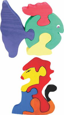 

Enigmatic Woodworks Wooden Jigsaw Puzzle Curvy Fish + Lion(2 Pieces)
