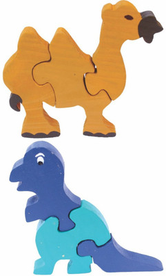 

Enigmatic Woodworks Wooden Jigsaw Puzzle Camel + Dinosaur(2 Pieces)