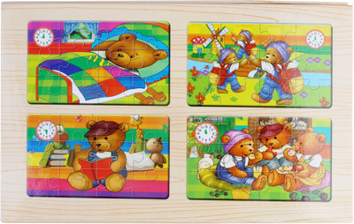 

Pigloo 4 Wooden Jigsaw Puzzles(48 Pieces)