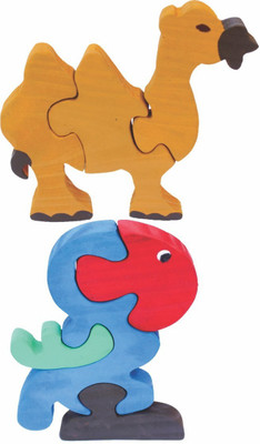 

Enigmatic Woodworks Wooden Jigsaw Puzzle Camel + Parrot(2 Pieces)