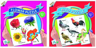 

Ratnas Pack Of 2- Educational Flower &Bird Puzzle(88 Pieces)