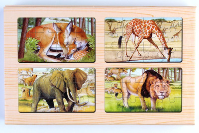 

Pigloo 4 Wooden Jigsaw Puzzles(48 Pieces)