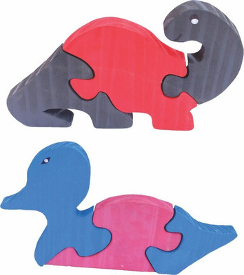 

Enigmatic Woodworks Wooden Jigsaw Puzzle Dinosaur (CN) + Duck(2 Pieces)