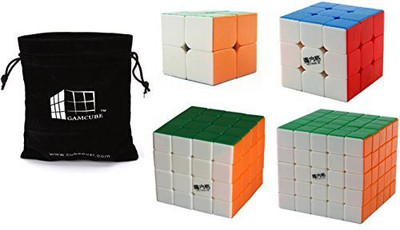 

Gamcube Tm Stickerless Cube Puzzle Bundle Pack,2X2X2,3X3X3,4X4X4,5X5X5 Set . Qiyi Mofangge Mfg Speed Cube,Standard Color With Portable Bag(4 Pieces)