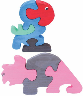 

Enigmatic Woodworks Wooden Jigsaw Puzzle Parrot + Rhinoceros(2 Pieces)