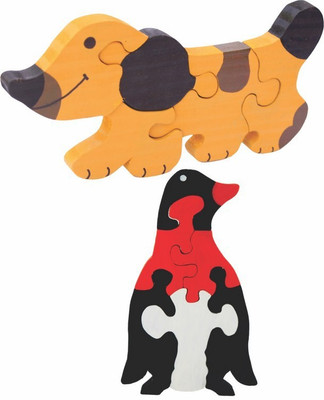 

Enigmatic Woodworks Wooden Jigsaw Puzzle Dog + Penguin(2 Pieces)