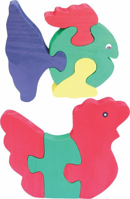 

Enigmatic Woodworks Wooden Jigsaw Puzzle Curvy Fish + Hen(2 Pieces)