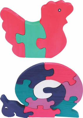 

Enigmatic Woodworks Wooden Jigsaw Puzzle Hen + Snail(2 Pieces)