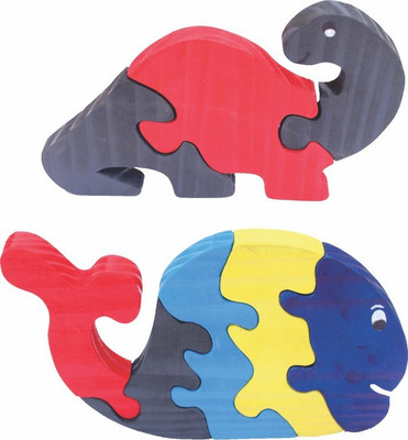 

Enigmatic Woodworks Wooden Jigsaw Puzzle Dinosaur (CN) + Whale(2 Pieces)