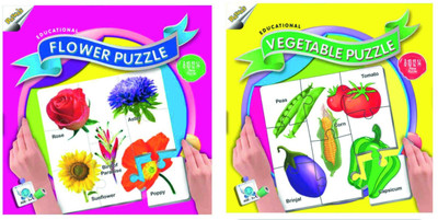 

Ratnas Pack Of 2 -Educational Flower &Vegetable Puzzle(88 Pieces)