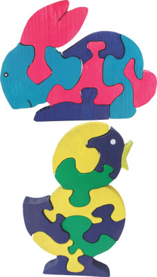 

Enigmatic Woodworks Wooden Jigsaw Puzzle Rabbit + Singing Bird(2 Pieces)