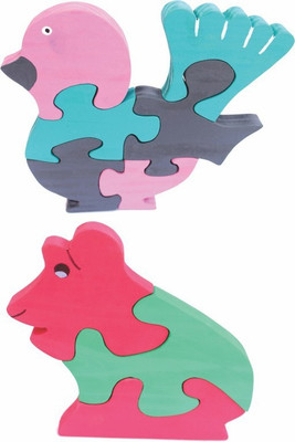 

Enigmatic Woodworks Wooden Jigsaw Puzzle Feather Bird + Frog(2 Pieces)