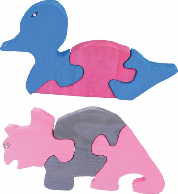 

Enigmatic Woodworks Wooden Jigsaw Puzzle Duck + Rhinoceros(2 Pieces)