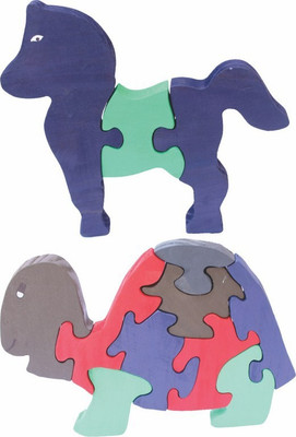 

Enigmatic Woodworks Wooden Jigsaw Puzzle Horse + Tortoise(2 Pieces)