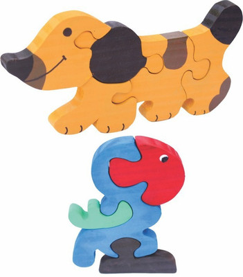 

Enigmatic Woodworks Wooden Jigsaw Puzzle Dog + Parrot(2 Pieces)