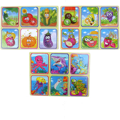 

Hnt Kids wooden toddler jigsaw puzzle set of 3(3 Pieces)