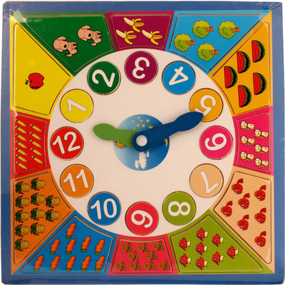 

RVOLD Learning Wooden Activity Clock For Counting Matching(26 Pieces)