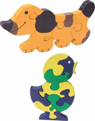 

Enigmatic Woodworks Wooden Jigsaw Puzzle Dog + Singing Bird(2 Pieces)