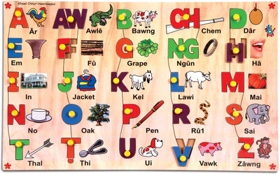 

Skillofun Skillofun Mizo Capital Alphabet Picture Tray(50 Pieces)