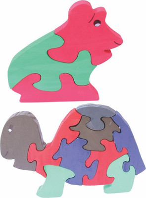 

Enigmatic Woodworks Wooden Jigsaw Puzzle Frog + Tortoise(2 Pieces)