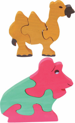 

Enigmatic Woodworks Wooden Jigsaw Puzzle Camel + Frog(2 Pieces)