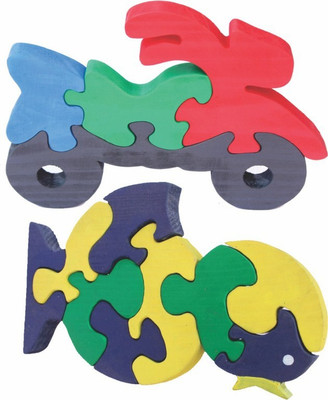 

Enigmatic Woodworks Wooden Jigsaw Puzzle Bike + Singing Bird(2 Pieces)