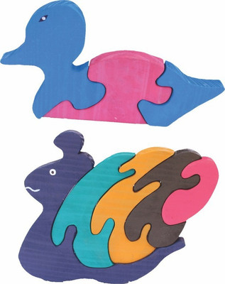

Enigmatic Woodworks Wooden Jigsaw Puzzle Duck + Pony Snail(2 Pieces)