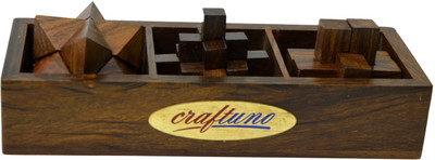 

Craftuno Handcrafted Wooden Puzzle - Set of 3(3 Pieces)