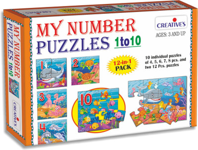 

Creatives My Number Puzzles 1 to 10 (12 in 1 for ages 3 & above)(4 Pieces)
